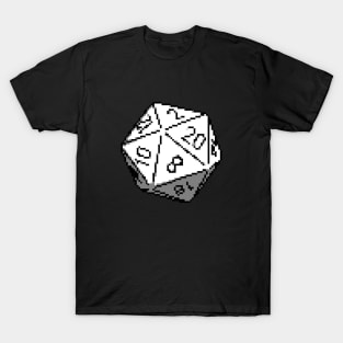 D20 Roleplaying Icosahedron Pixel-Art Style T-Shirt